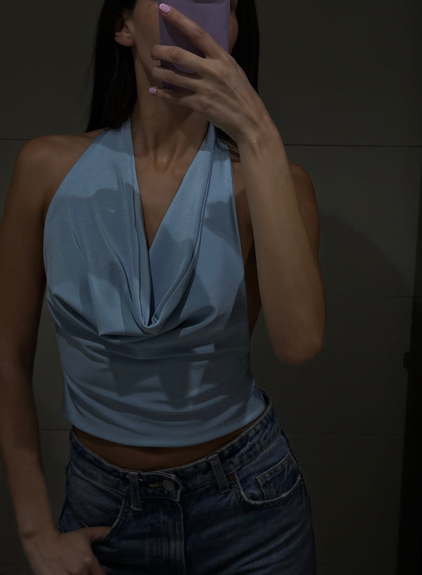 08.2 Top Drapeado Celeste